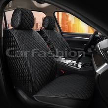 Накидки на передние сиденья SULTAN FRONT, материал велюр, цвет черный, строчка черная, кант черный