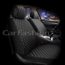 Накидки на передние сиденья LINEN CUBE, материал TWEED цвет черный, строчка серый, кант черный