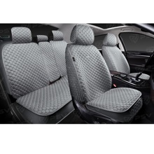 Комплект накидок на весь салон 5D Drap PLUS,материал драп (лен), цвет серый, строчка серая, кант серый