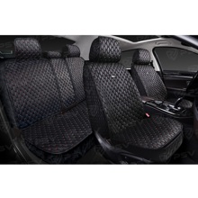 Комплект накидок на весь салон 5D Skin PLUS, материал Skin (мокрая кожа), цвет черный, строчка красная, кант черный