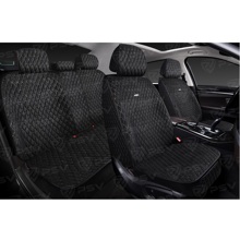 Комплект накидок на весь салон 5D Velvet PLUS, материал вельвет, цвет черный, строчка белая, кант черный