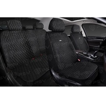 Комплект накидок на весь салон 5D Velvet PLUS, материал вельвет, цвет черный, строчка черный, кант черный