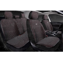 Комплект накидок на весь салон 5D Xolodok PLUS, материал холодок, цвет черный, строчка красная, кант черный