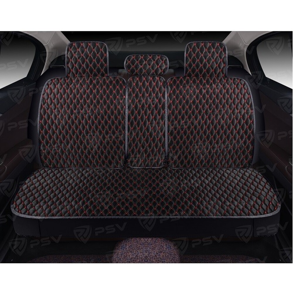 Комплект накидок на весь салон 5D Xolodok PLUS, материал холодок, цвет черный, строчка красная, кант черный Комплект накидок на весь салон 5D Xolodok PLUS, материал холодок, цвет черный, строчка красная, кант черный