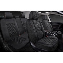 Комплект накидок на весь салон форма 5d favorit len, материал лен, цвет черный, вставка черная, строчка черная