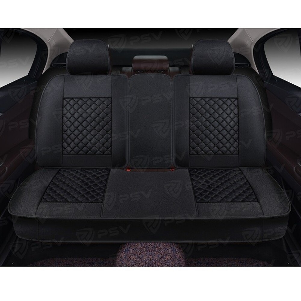 Комплект накидок на весь салон форма 5d favorit len, материал лен, цвет черный, вставка черная, строчка черная Комплект накидок на весь салон форма 5d favorit len, материал лен, цвет черный, вставка черная, строчка черная