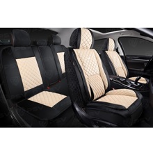 Комплект накидок на весь салон форма 5d favorit velur, материал велюр, цвет черный, вставка бежевая, строчка бежевая