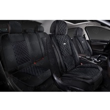 Комплект накидок на весь салон форма 5d favorit velur, материал велюр, цвет черный, вставка черная, строчка синяя