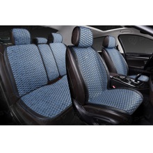 Комплект накидок на весь салон HORNET PRO Skin, материал мокрая кожа, цвет синий, строчка синяя, кант черный