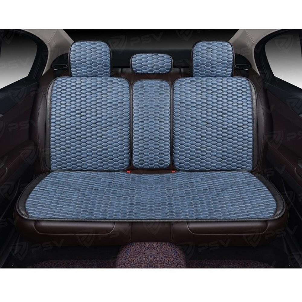 Комплект накидок на весь салон HORNET PRO Skin, материал мокрая кожа, цвет синий, строчка синяя, кант черный Комплект накидок на весь салон HORNET PRO Skin, материал мокрая кожа, цвет синий, строчка синяя, кант черный