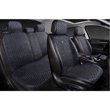 Комплект накидок на весь салон HORNET PRO Skin, материал мокрая кожа, цвет черный, строчка черная, кант синий