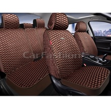 Комплект накидок на весь салон ATLAS+, материал шелк, цвет коричневый, строчка коричневая, кант коричневый