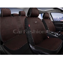 Комплект накидок на весь салон ATLAS+, материал шелк, цвет черный, строчка красная, кант черный