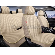 Комплект накидок на весь салон RANCHO+, материал лен, цвет бежевый, строчка бежевая, кант бежевый