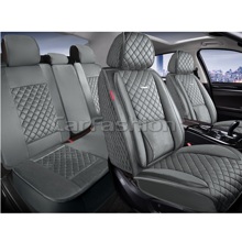 Комплект накидок на весь салон форма armada, материал Велюр, цвет серый, строчка серая, кант серый