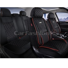 Комплект накидок на весь салон форма armada, материал Велюр, цвет черный, строчка черная, кант красный