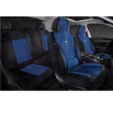 Комплект накидок на весь салон форма 5d angel velur, материал велюр, цвет черный, вставка синяя