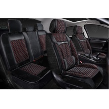 Комплект накидок на весь салон форма 5d laguna xolodok, материал холодок, цвет черный, строчка красная