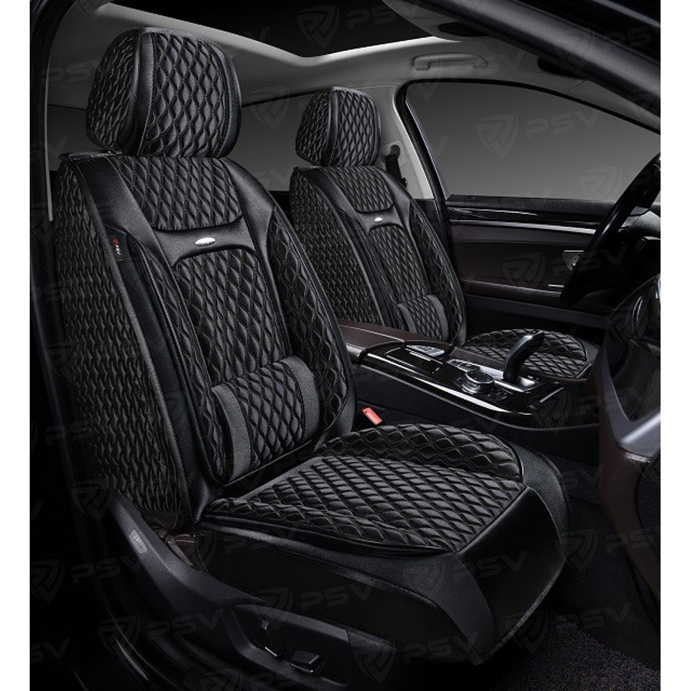 Комплект накидок на весь салон форма 5d laguna xolodok, материал холодок, цвет черный, строчка черная Комплект накидок на весь салон форма 5d laguna xolodok, материал холодок, цвет черный, строчка черная