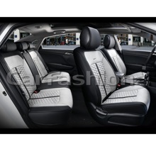 Комплект накидок на весь салон 3D STALKER PLUS, материал ЭкоКожа/алькантара, цвет серый/черный/серый