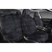 Комплект накидок на весь салон 3D Loto Next PLUS, материал Велюр, цвет черный, строчка белая, кант черный