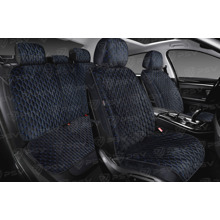 Комплект накидок на весь салон 3D Loto Next PLUS, материал Велюр, цвет черный, строчка синяя, кант черный