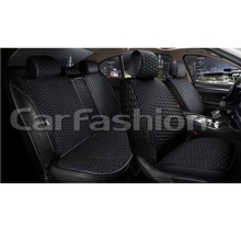 Комплект накидок на весь салон SOTA PLUS, велюр, цвет черный, строчка синяя, кант черный