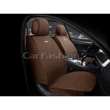 Накидки на передние сиденья ICEBERG FRONT, искусственный шелк, цвет Коричневый/коричневый/коричневый