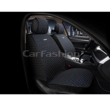 Накидки на передние сиденья ICEBERG FRONT, искусственный шелк, цвет черный/черный/синий