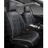 Комплект накидок на весь салон 5D Exclusive PLUS, ЭкоКожа, цвет черный, строчка белая, кант белый, подушки в комплекте Комплект накидок на весь салон 5D Exclusive PLUS, ЭкоКожа, цвет черный, строчка белая, кант белый, подушки в комплекте