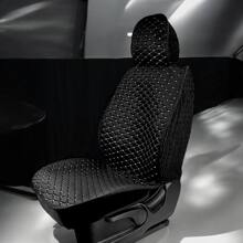 Комплект накидок на весь салон ромб plus, закрытые бока гармошка, ткань велюр, звезда, цвет черный, строчка белая, кант черный