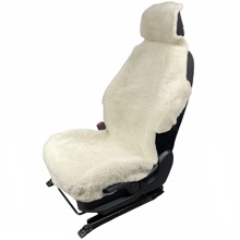 Накидка на переднее сиденье FRONT ALPACA L из натуральной высококачественной овчины без подклады, цвет белый, с закрытыми боками