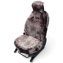 Накидка на переднее сиденье FRONT аляска из натуральной высококачественной овчины без подклады, цвет капучино с закрытыми боками