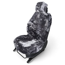 Накидка на переднее сиденье FRONT аляска из натуральной высококачественной овчины без подклады, цвет графит с закрытыми боками