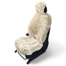 Накидка на переднее сиденье FRONT аляска из натуральной высококачественной овчины без подклады, цвет сливки с закрытыми боками