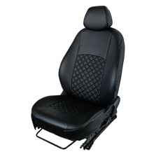 Комплект чехлов на весь салон для ваз - s3015l largus 5 мест, Экокожа, ромб, цвет чёрный/чёрный/чёрный