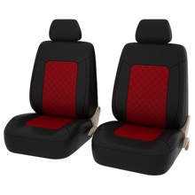 Чехол на передние сиденья ELEGANT NEXT 2 FRONT, ромб + экокожа, цвет Черный- красный