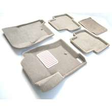 Комплект текстильных ковриков LINER 3D LYX на VW Touareg (P/Cayenne) 2010-> с креплением (беж)