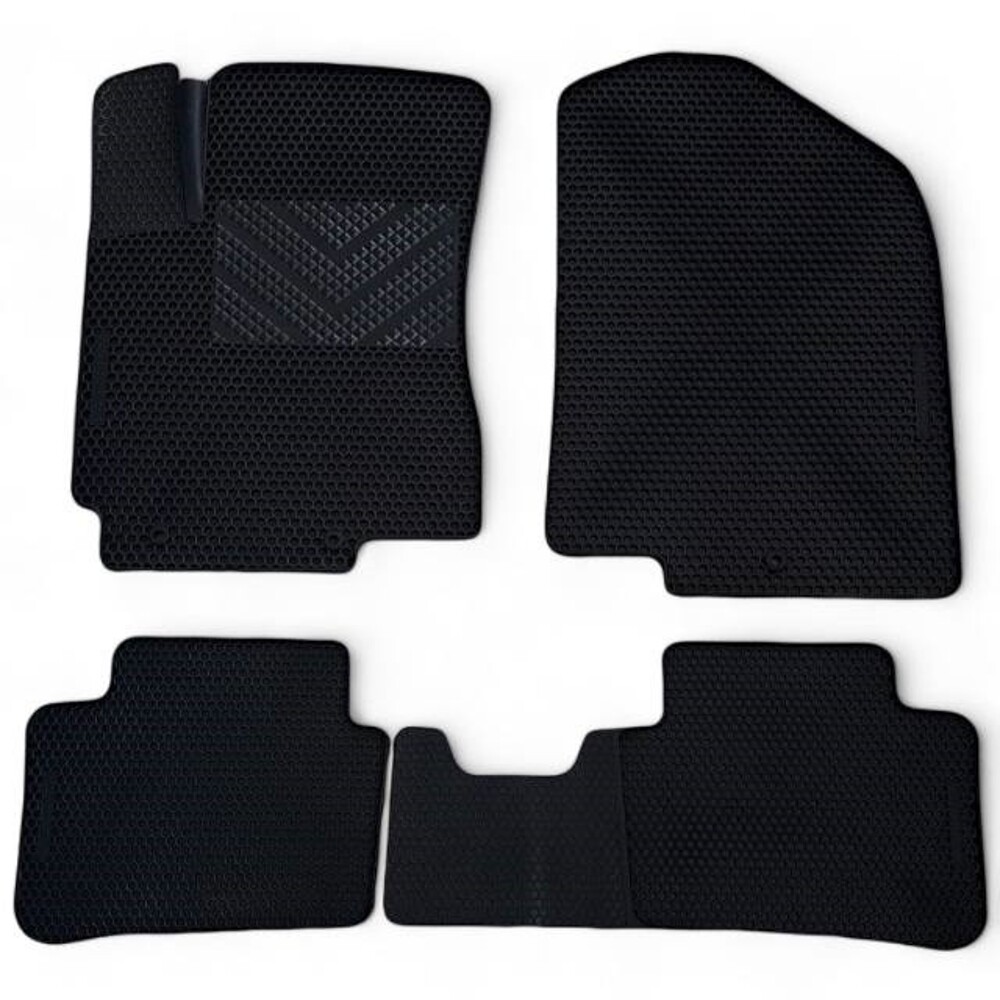 Комплект резиновых ковриков на Hyundai Solaris 2010->Kia Rio 3 2011-> сота борт Комплект резиновых ковриков на Hyundai Solaris 2010->Kia Rio 3 2011-> сота борт