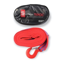 Трос буксировочный ленточный 5 т - 5 м - 2 крюка в сумке/50