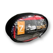 Трос буксировочный ленточный 7 т - 5 м - 2 крюка в сумке