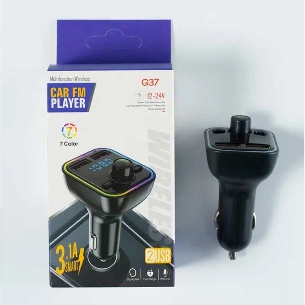 FM-Модулятор с Bluetooth 2 USB, Micro SD, 3.1 A, G37 громкая связь FM-Модулятор с Bluetooth 2 USB, Micro SD, 3.1 A, G37 громкая связь