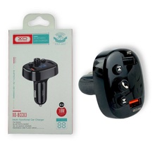 FM-Модулятор Bluetooth + 2 USB выхода на зарядку 3.1 A, BCC03 дисплей, цвет черный