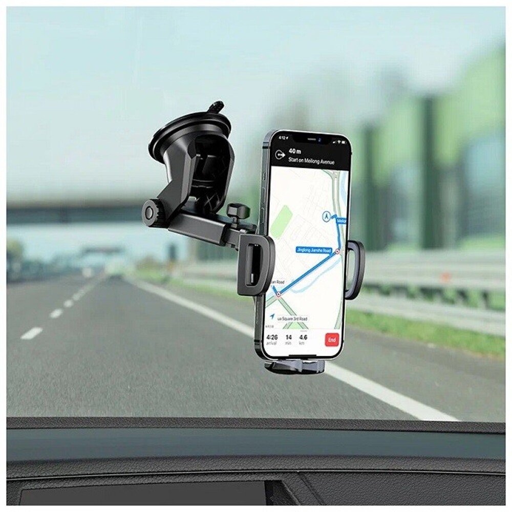 Телефонный держатель на присоске,телескопический, цвет черный Телефонный держатель на присоске,телескопический, цвет черный