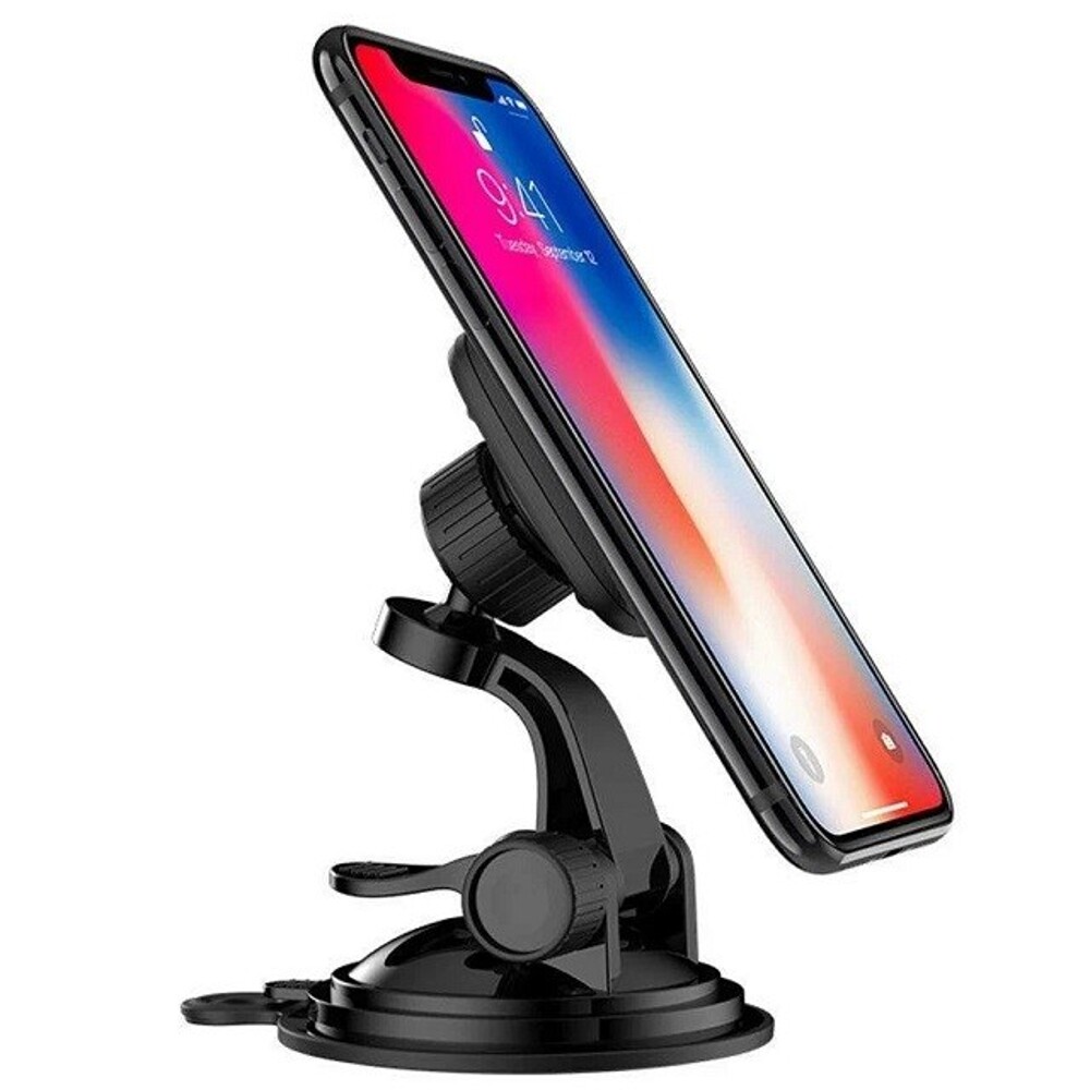 Телефонный держатель на присоске магнитный, цвет черный Телефонный держатель на присоске магнитный, цвет черный