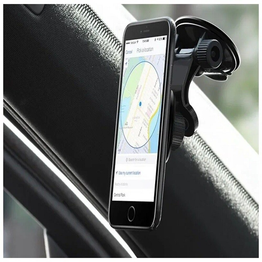 Телефонный держатель на присоске магнитный, цвет черный Телефонный держатель на присоске магнитный, цвет черный