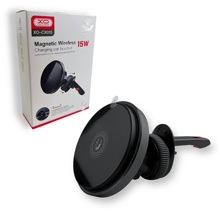 Телефонный держатель в воздуховод, магнитный, с беспроводной зарядкой, цвет черный