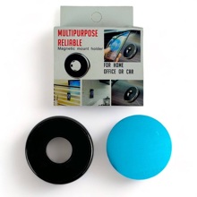 Телефонный держатель магнитный, на панель, круглый с отверстием, цвет черный