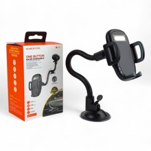 Телефонный держатель на лобовое стекло, c гибкой ножкой, цвет черный