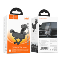 Телефонный держатель в дефлектор раздвижной, гравитационный, цвет черный